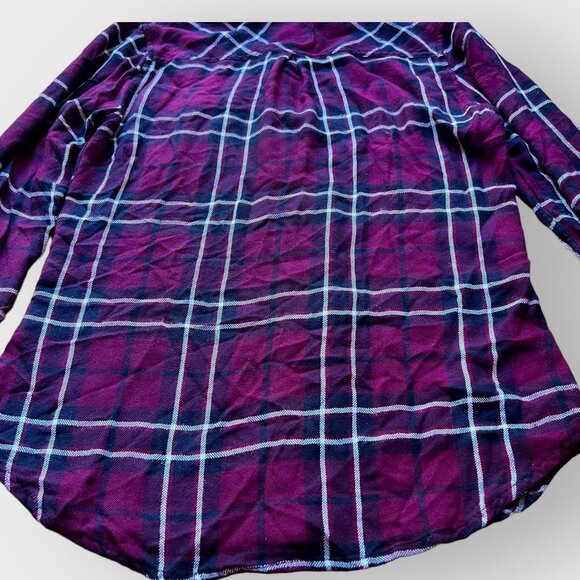 Rails Size XS Red Purple Plaid Long Sleeve Jersey Hunter Button Down Shirt Top - Picture 11 of 12